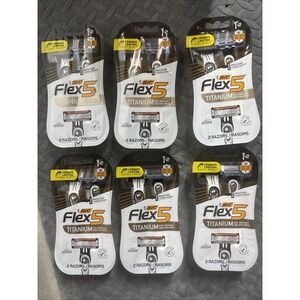 Bic Flex 5 Razor Titanium Ultra Thin Blades 2 Disposable Flexible Razors (6 Pack